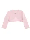 Monnalisa Merino Wool Cardigan In Light Pink