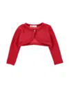 Monnalisa Merino Wool Cardigan In Ruby Red