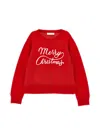 Monnalisa Red Sweater For Kids With Writing In Red