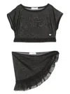 Monnalisa Mesh Beach Set In Black