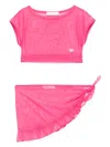 Monnalisa Mesh Beach Set In Pink