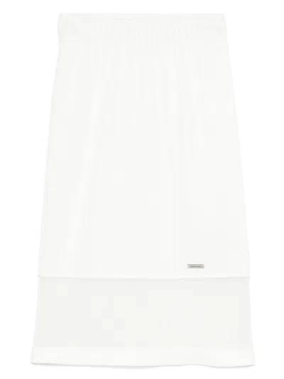 Monnalisa Kids' Mesh-panel Skirt In White