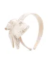 Monnalisa Bow-detail Lamé Brocade Headband In Gold