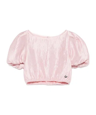 Monnalisa Metallic-effect Blouse In Pink
