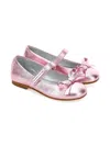 Monnalisa Metallic-leather Ballet Flats In Pink