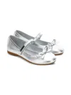 Monnalisa Metallic-leather Ballet Flats In Silver