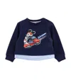 Monnalisa Mickey Mouse Print Sweatshirt In Black