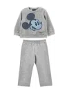 Monnalisa Mickey Mouse Sweatshirt And Joggers Set In Gray