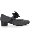 Monnalisa Micro Glitter Ballet Flats In Glitter Black