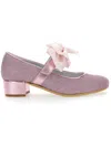 Monnalisa Glitter-detail 35mm Block-heel Ballerina Shoes In Glitter Pink