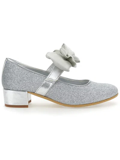 Monnalisa Kids'   Micro Glitter Ballet Flats In Silver Glitter