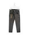 Monnalisa Stretch Cotton Denim Jeans W/ Patch In Black