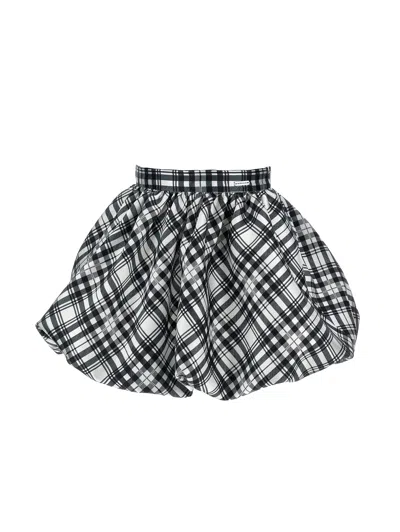 Monnalisa Kids'   Mikado Puffball Skirt In Black + Cream