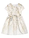 Monnalisa Mikado Ramage-print Twill Dress In White