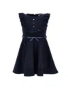 Monnalisa Jersey Pinafore With Circle Skirt In Dark Blue