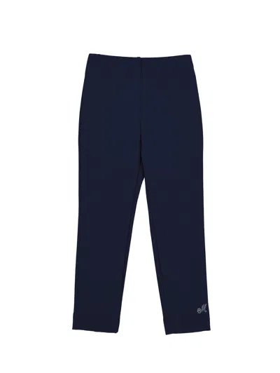 Monnalisa Kids'   Milano Stitch Jersey Leggings In Dark Blue