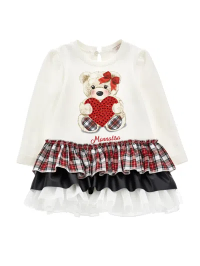 Monnalisa Kids'   Milano Stitch Maxi Teddy Dress In Cream