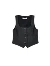 Monnalisa Milano Stitch Waistcoat In Black