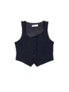 Monnalisa Milano Stitch Waistcoat In Dark Blue