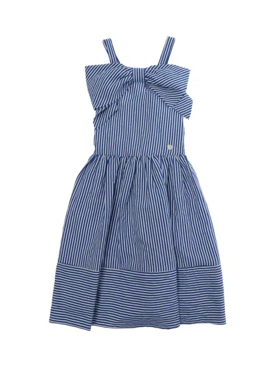 Monnalisa Mini Dress For Girls - Perfect For Every Occasion In Blue