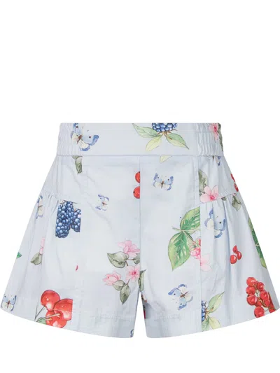 Monnalisa Mini Fruit Print Shorts In Nuvola