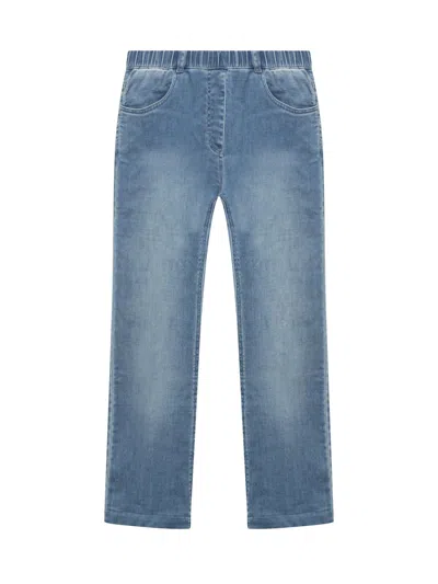 Monnalisa Mini High-waisted Jeans For Fall 2025 In Blu Stone