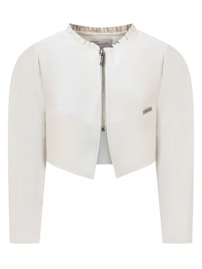 Monnalisa Mini Logo Jacket In White