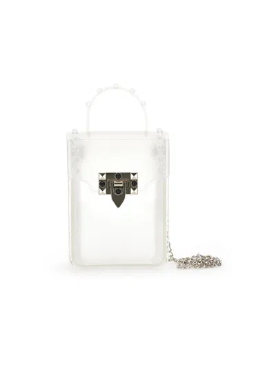 Monnalisa Kids'   Mini Pvc Shoulder Bag In Cream