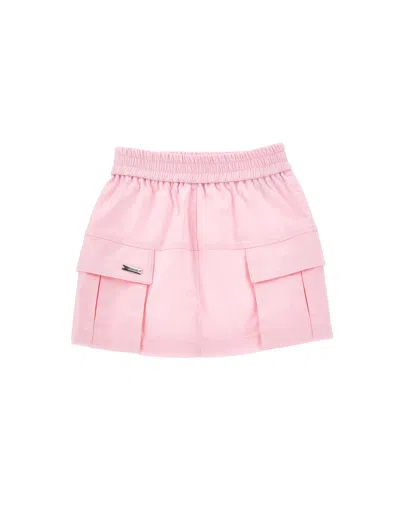 Monnalisa Kids'   Mini Skirt With Big Pockets In Rosa Fairy Tale