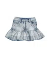 Monnalisa Girls Bleached Denim Stitch Skirt