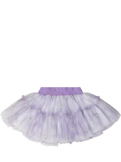 Monnalisa Mini Tulle Skirt In Glicine