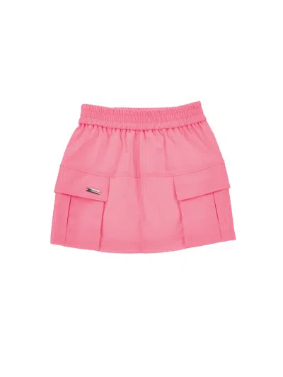 Monnalisa Kids'   Mini Skirt With Big Pockets In Sachet Pink
