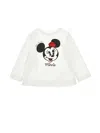 Monnalisa Minnie Rhinestone Jersey T-shirt In White