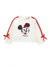 Monnalisa Minnie Mouse Sweatshirt With Bows In White