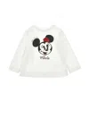Monnalisa Minnie Rhinestone Jersey T-shirt In White