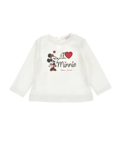 Monnalisa Kids'   Minnie Rhinestone T-shirt In White
