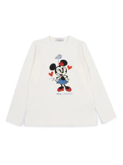 Monnalisa Kids' Minnie T-shirt In White