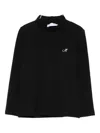 Monnalisa Mock-neck Embellished Top In Black
