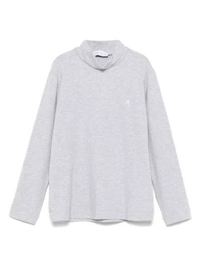 Monnalisa Kids' Mock-neck T-shirt In Grey