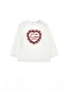 Monnalisa Mon Amour Tartan T-shirt In Cream
