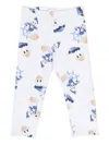 Monnalisa Motif-print Cotton Leggings In White