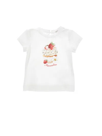 Monnalisa Kids'   Muffin T-shirt In White