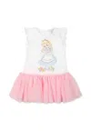 Monnalisa Multicolor Dress For Baby Girl With Alice In Wonderland In Multicolor