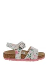 MONNALISA MULTICOLOR SANDALS WITH FLOREAL PRINT IN POLYURETHANE BABY