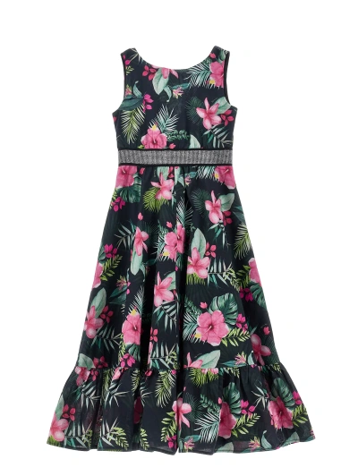 Monnalisa Kids'   Muslin Dress With Studs In Black