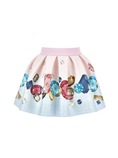 Monnalisa Kids' Neopren-juwelenrock In White