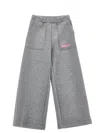 Monnalisa Neoprene Palazzo Trousers In Grey + Grey