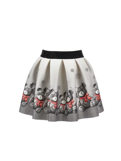 Monnalisa Babies'   Neoprene Teddy Skirt In Gray