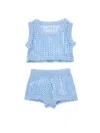 Monnalisa Net Cover-up Set In Light Blue
