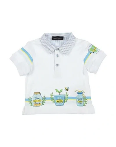 Monnalisa Babies'  Newborn Boy Polo Shirt White Size 3 Cotton, Modal